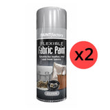 2X Silver Fabric & Vinyl Spray Paint 200ml