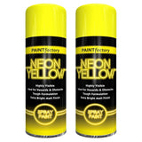 2X Paint Factory Fluorescent Neon Yellow Spray Paint 200ml