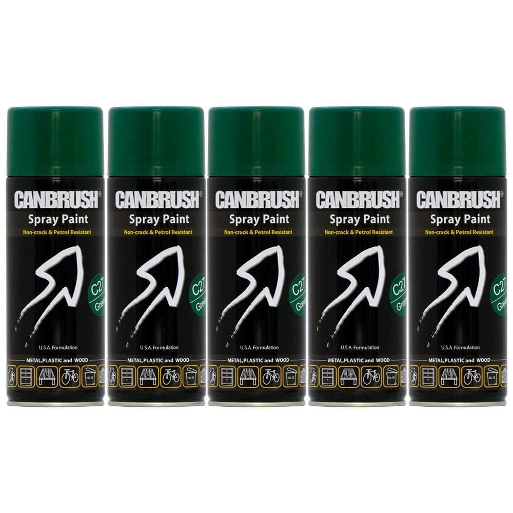 5X Canbrush C27 Green Spray Paint 400ml