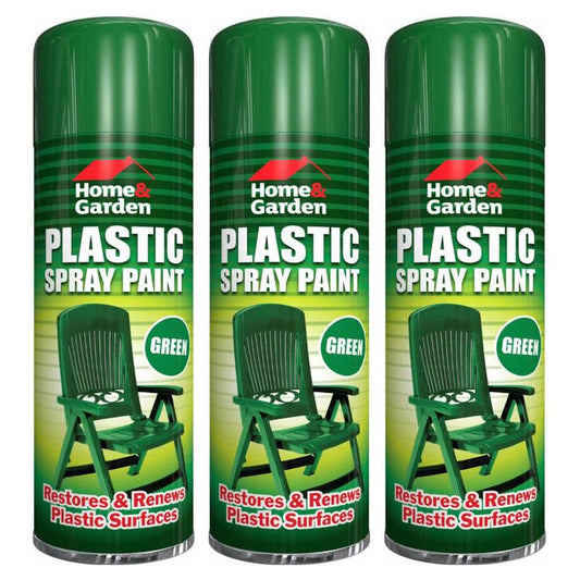 3X Home & Garden Plastic Green Spray Paint 300ml