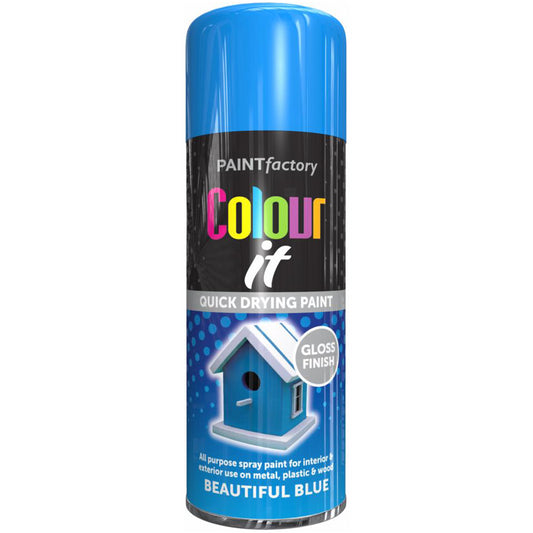 Paint Factory Beautiful Blue Gloss Spray Paint 400ml