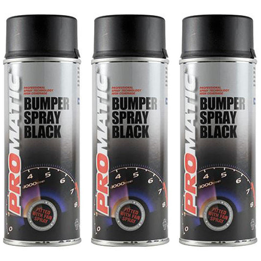 3X Promatic Bumperspray Black Spray Paint 400ml