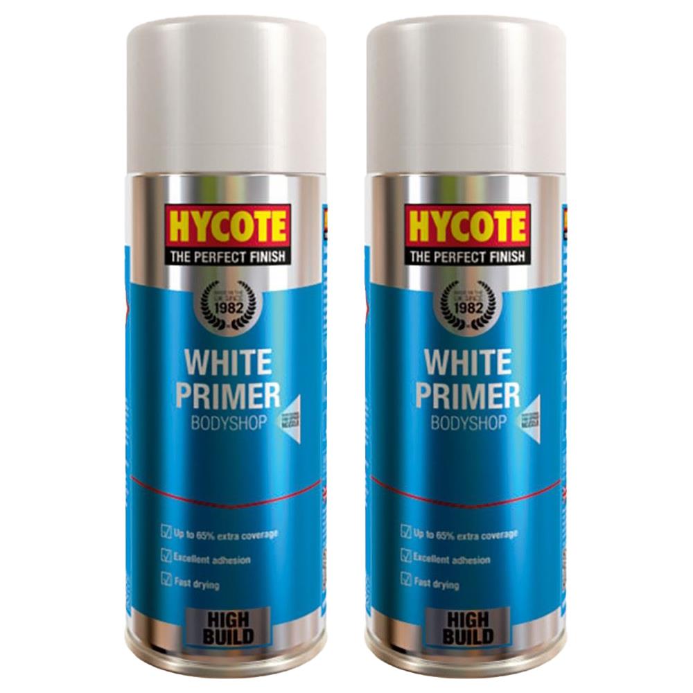 2X Hycote Bodyshop White Primer Spray 400ml