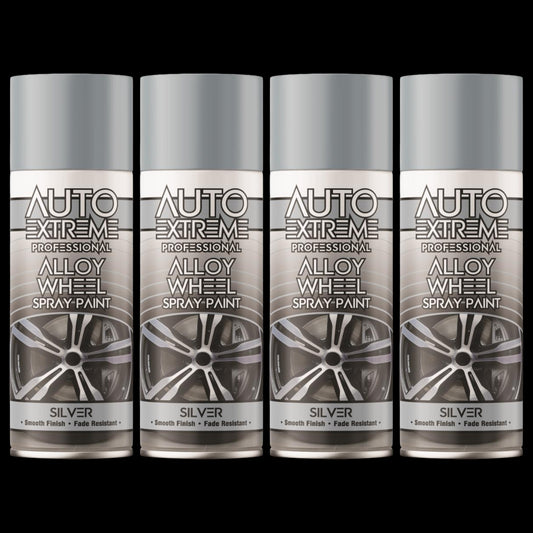 4X Auto Extreme Alloy Wheel Spray Paint Silver 400ml