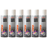 6X Promatic Gloss White Spray Paint 500ml