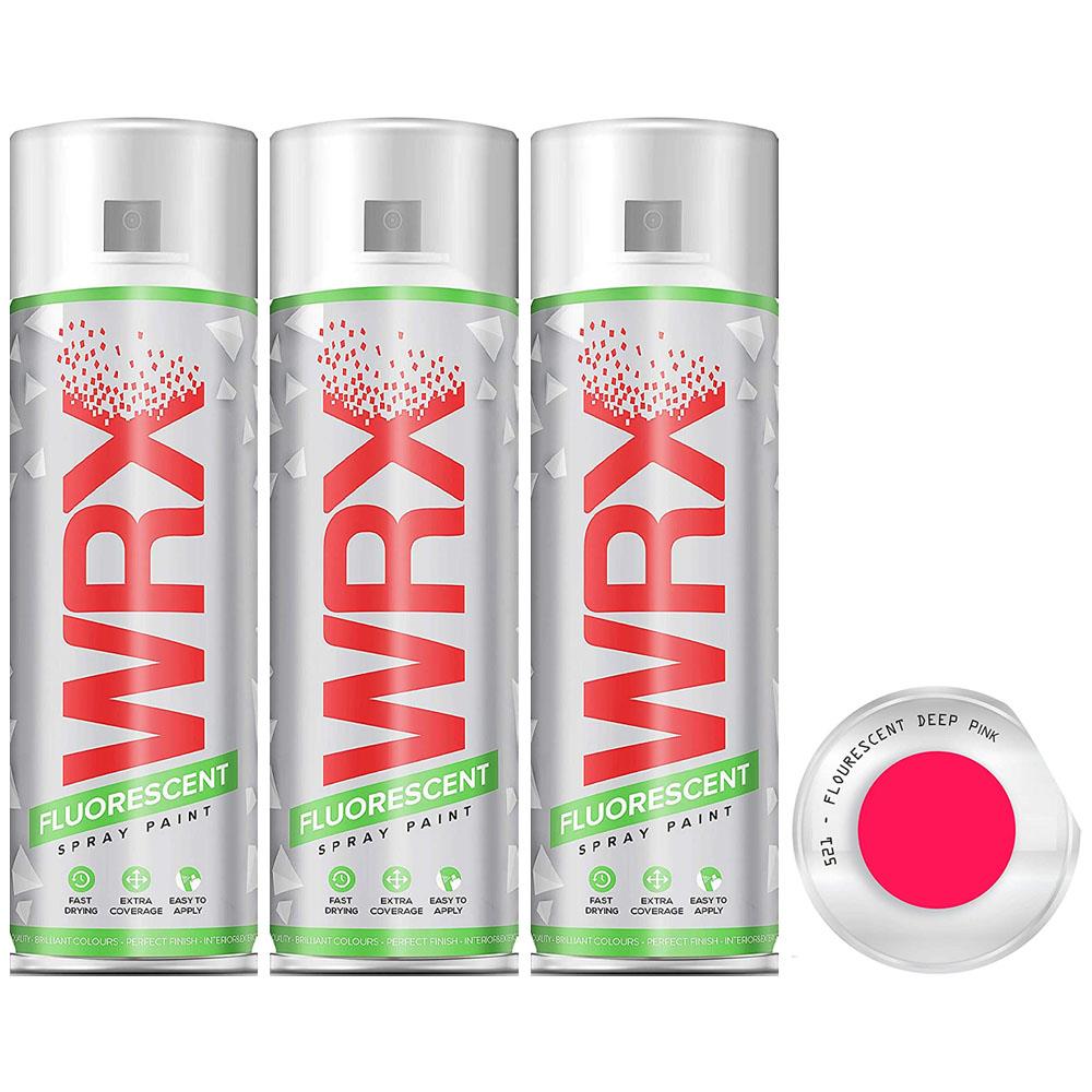 3X WRX Fluorescent Deep Pink 521 Spray Paint 400ml