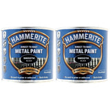 2X Hammerite Smooth Black Paint 250ml