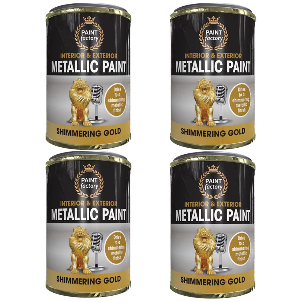 4X Paint Factory Mettalic Gold Paint Tin 300ml