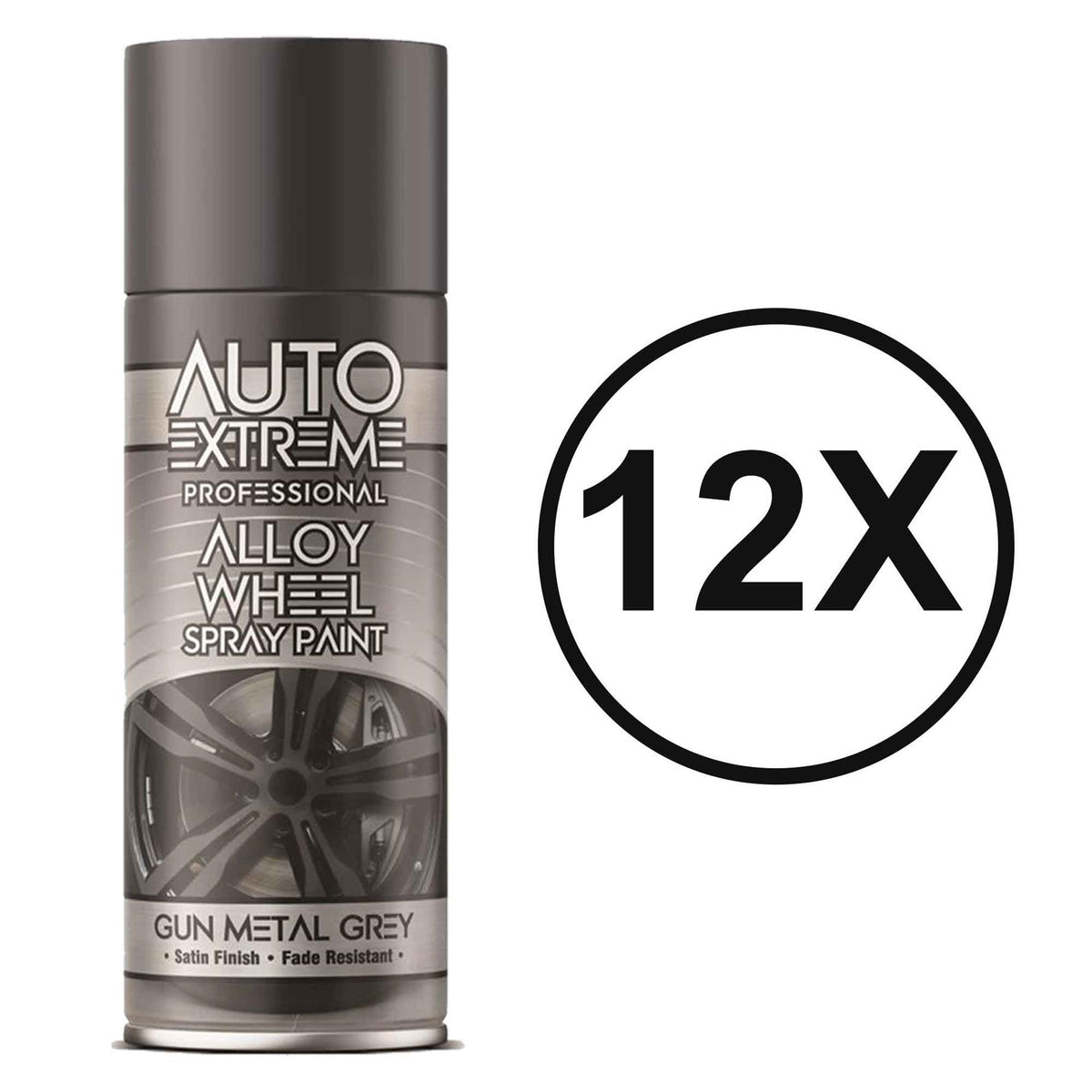 12X Auto Extreme Gun Metal Grey Spray Paint 400ML