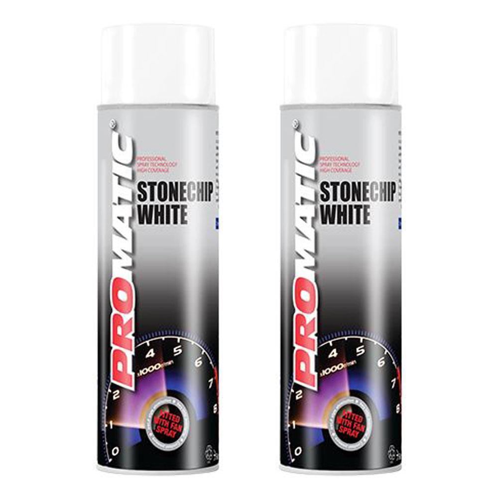 2X Promatic Stonechip White Spray Paint S500ml