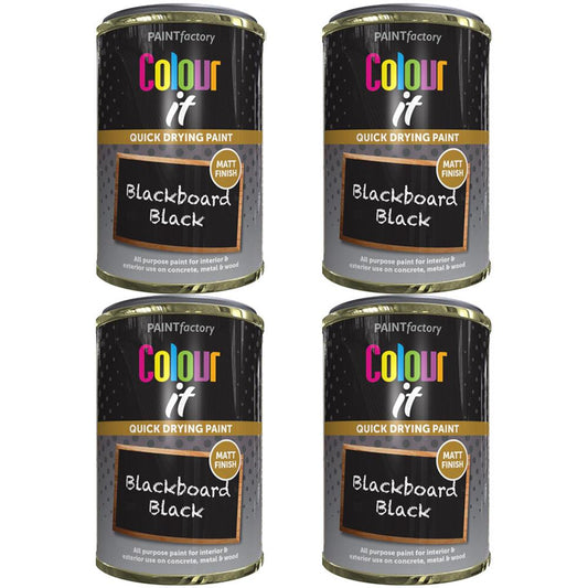 4X Paint Factory Blackboardpaint Factory Black Paint Tin 300ml