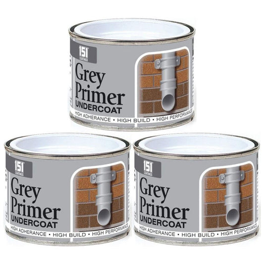 3X Grey Primer Paint Tin 180ml