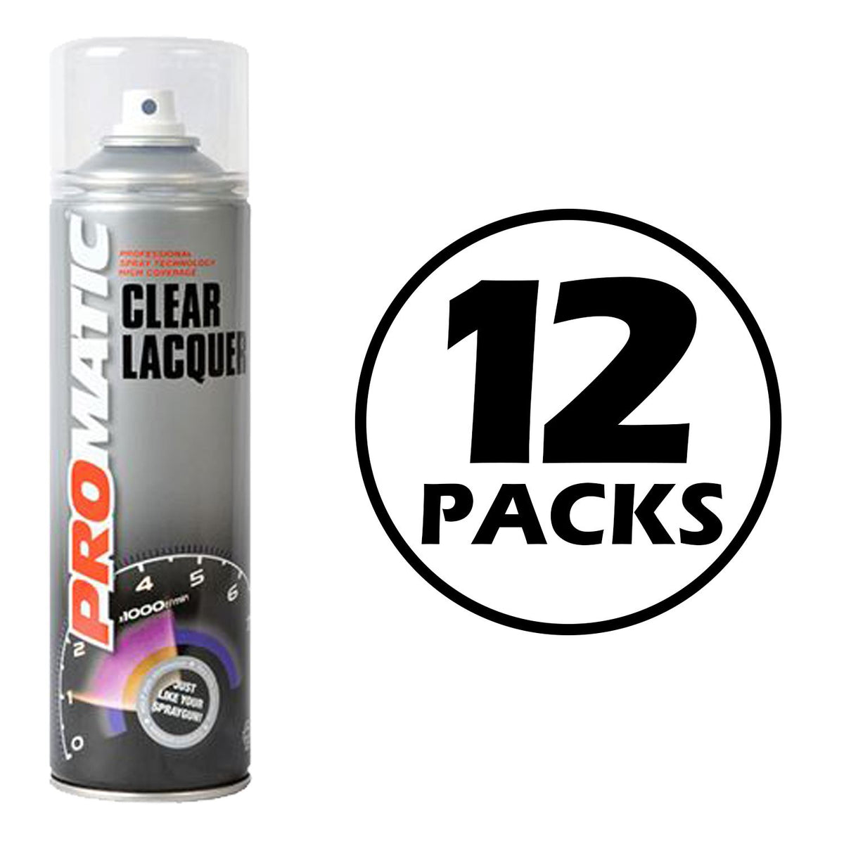 12X Promatic Clear Lacquer Spray Paint 500ml