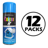 12X Paint Factory Beautiful Blue Gloss Spray Paint 400ml