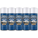 5X Hammerite Smooth Silver Spray Paint 400ml