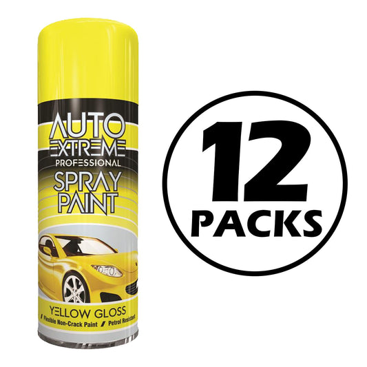 12X Auto Extreme Yellow Spray Paint 400ml