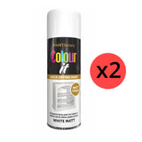 2X Paint Factory White Matt Spray Paint 400ml