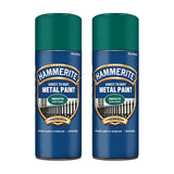 2X Hammerite Smooth Dark Green Spray Paint 400ml