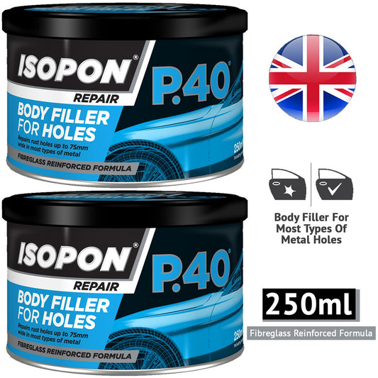 2X Isopon P40 Body Filler For Holes 250ml