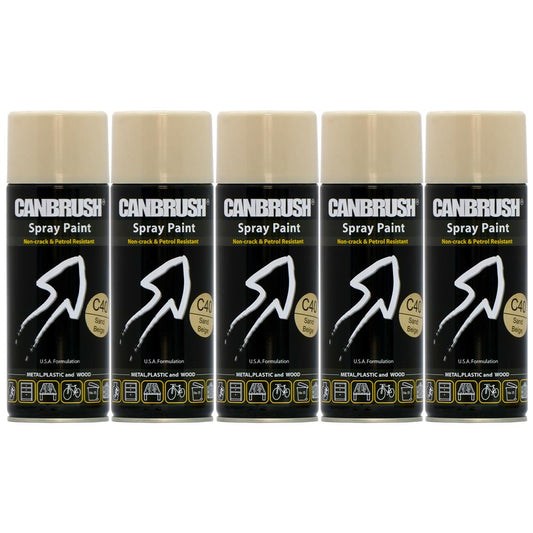 5X Canbrush C40 Sand Beige Spray Paint 400ml