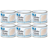 6X Non-Drip White Gloss Paint Tin 180ml