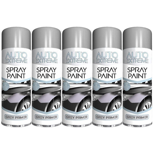 5X Auto Spray Grey Primer Spray Paint 250ml