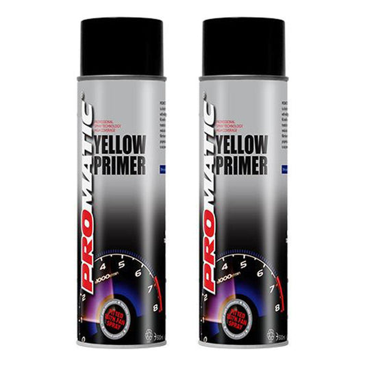 2X Promatic Yellow Primer Spray 500ml