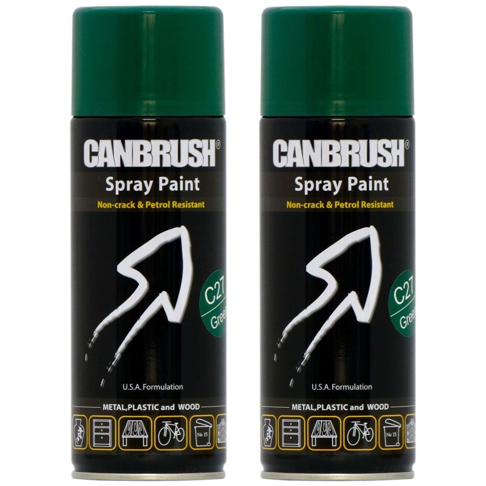 2X Canbrush C27 Green Spray Paint 400ml