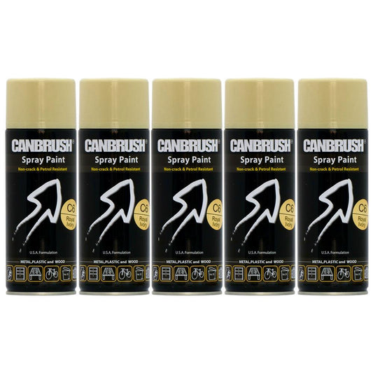 5X Canbrush C6 Royal Ivory Spray Paint 400ml