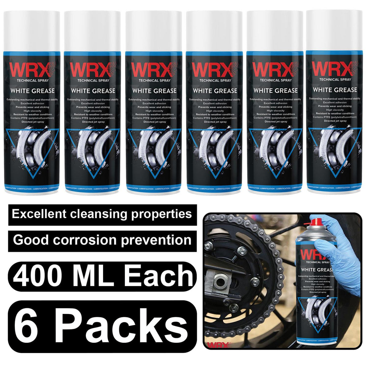 6X WRX White Grease Spray 400ml