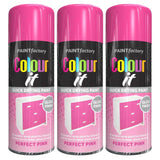 3X Paint Factory Pink Gloss Spray Paint 250ml