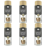 6X Metallic Gloss Champagne Gold Spray Paint 400ml