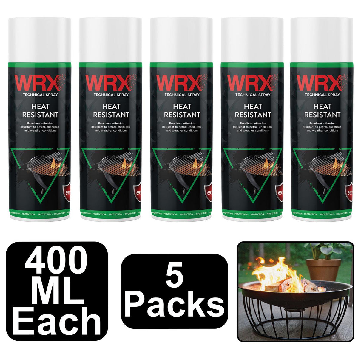 5X WRX Heat Resistant Black Spray 400ml