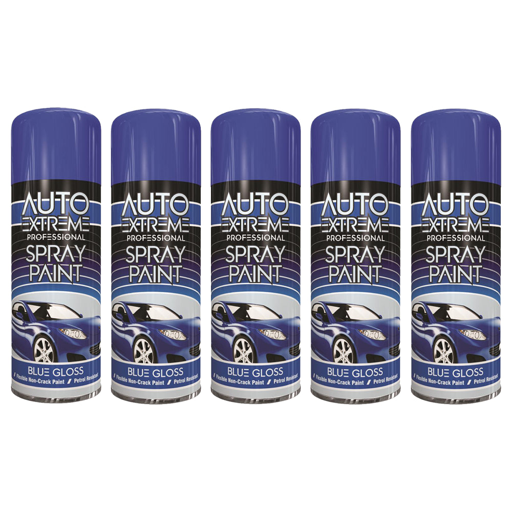 5X Auto Extreme Blue Spray Paint 400ml