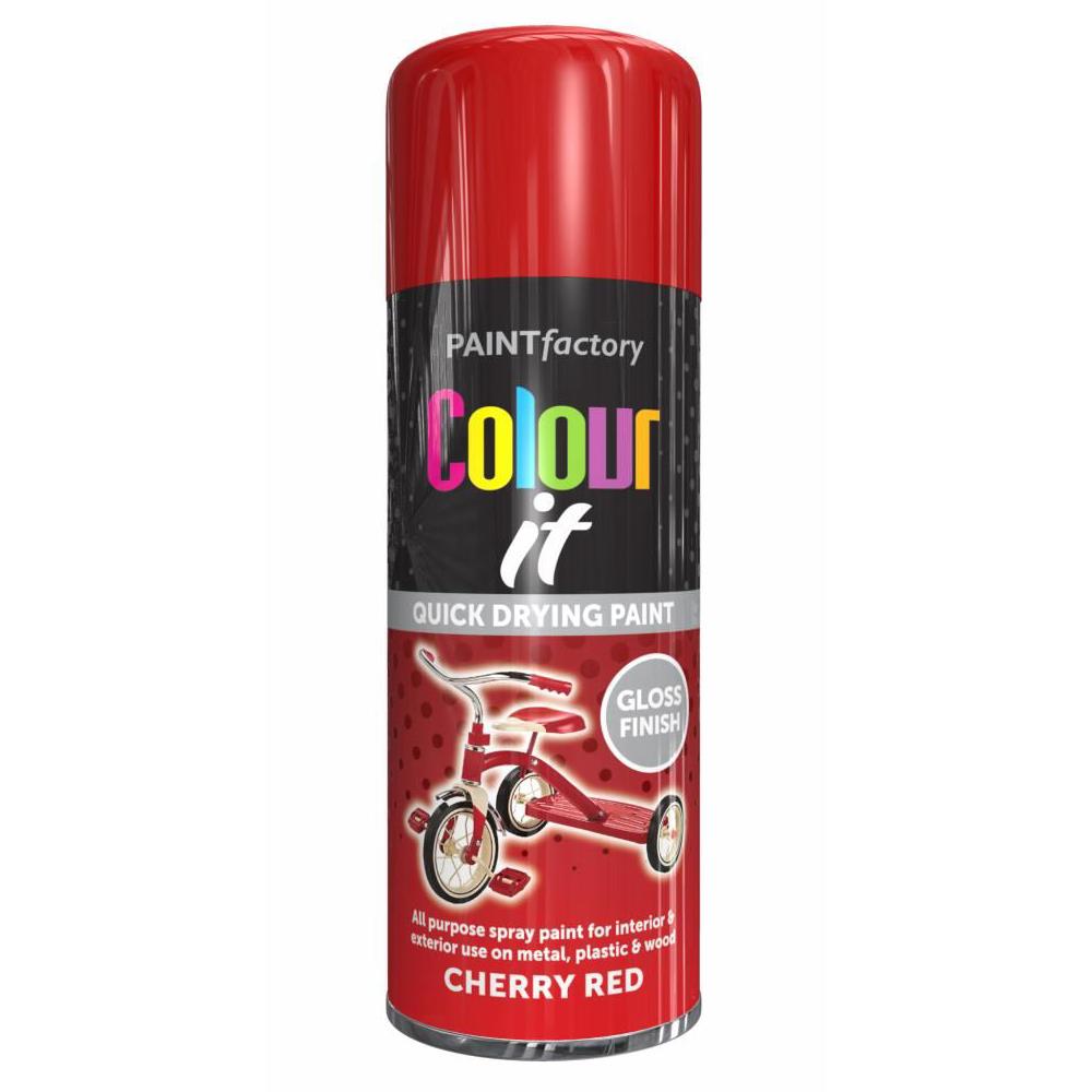 Paint Factory Cherry Red Gloss Spray Paint 400ml