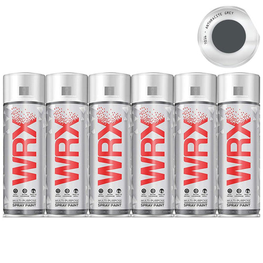 6X WRX Gloss Anthracite Grey 7016 Spray Paint 400ml