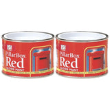 2X Pillar Box Red Paint Tin 180ml