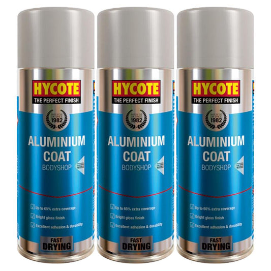 3X Hycote Bodyshop Alumnium Coat Spray Paint 400ml