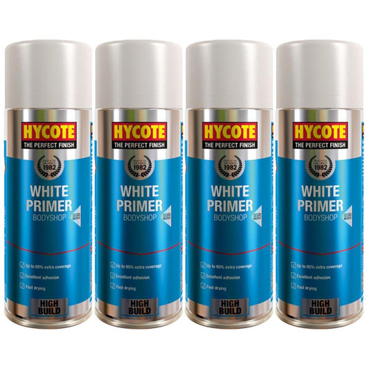 4X Hycote Bodyshop White Primer Spray 400ml