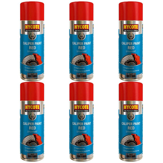 6X Hycote Red Caliper Spray Paint 400ml