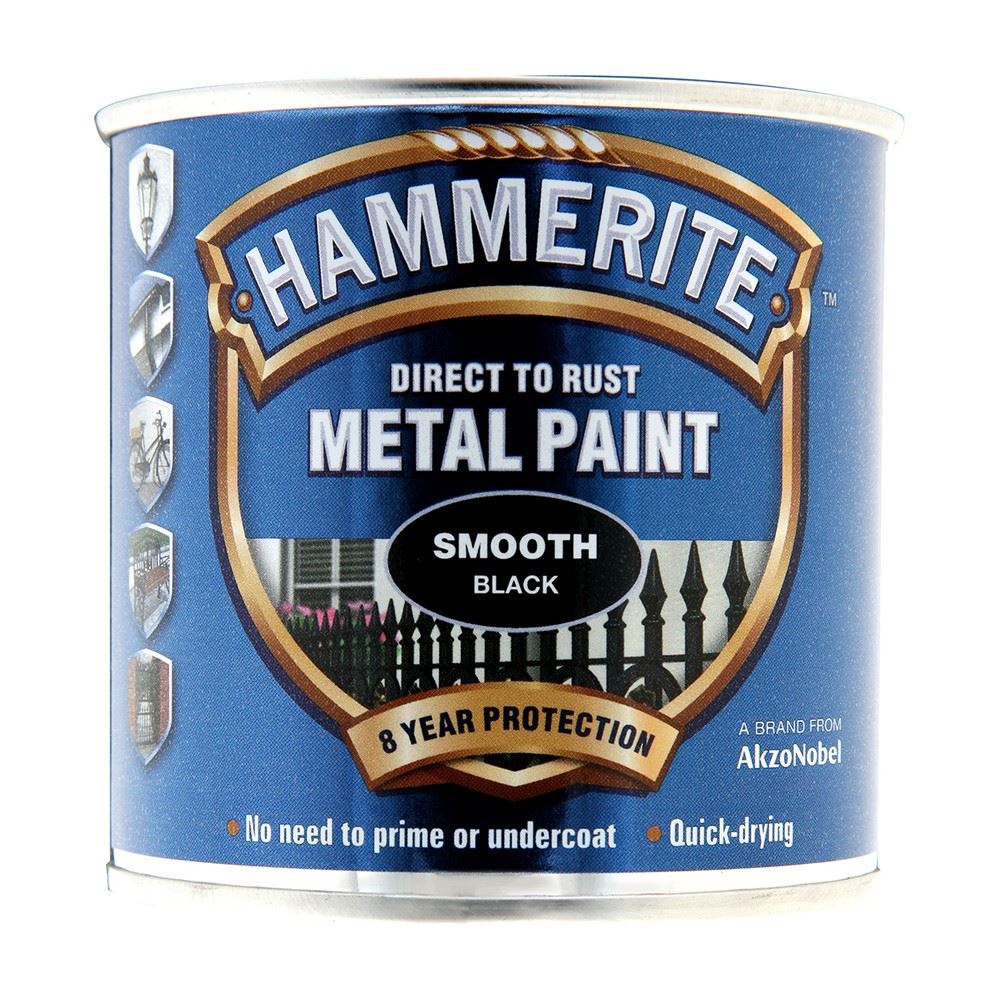 Hammerite Smooth Black Paint 250ml