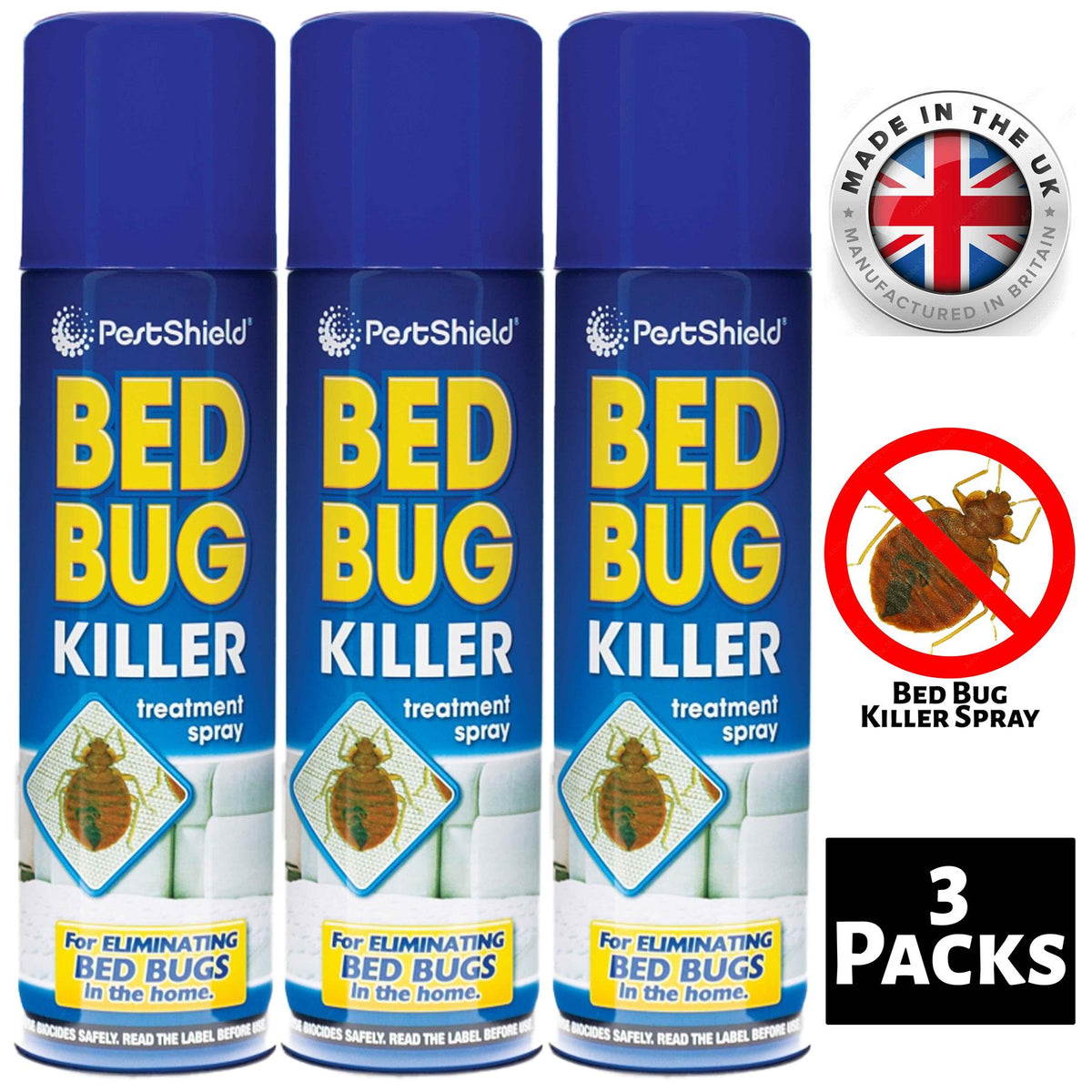 3X Bed Bug Killer Spray Paint 200ml