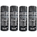 4X Paint Factory All Purpose Black Metallic Spray Paint 200ml