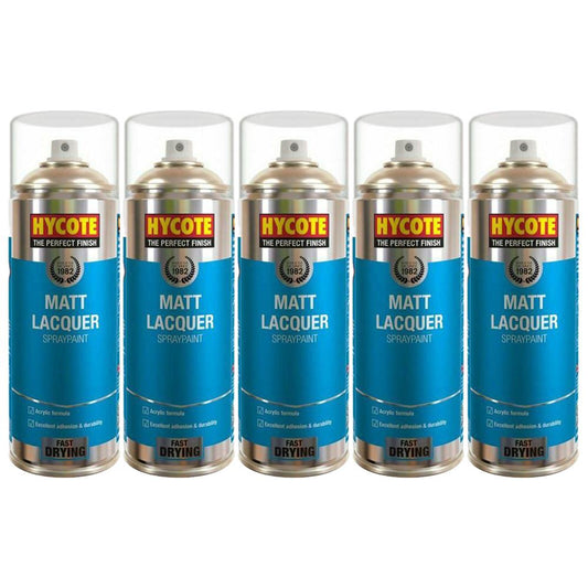 5X Hycote Matt Lacquer Spray Paint 400ml