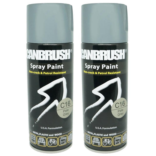 2X Canbrush C16 Pale Grey Spray Paint 400ml