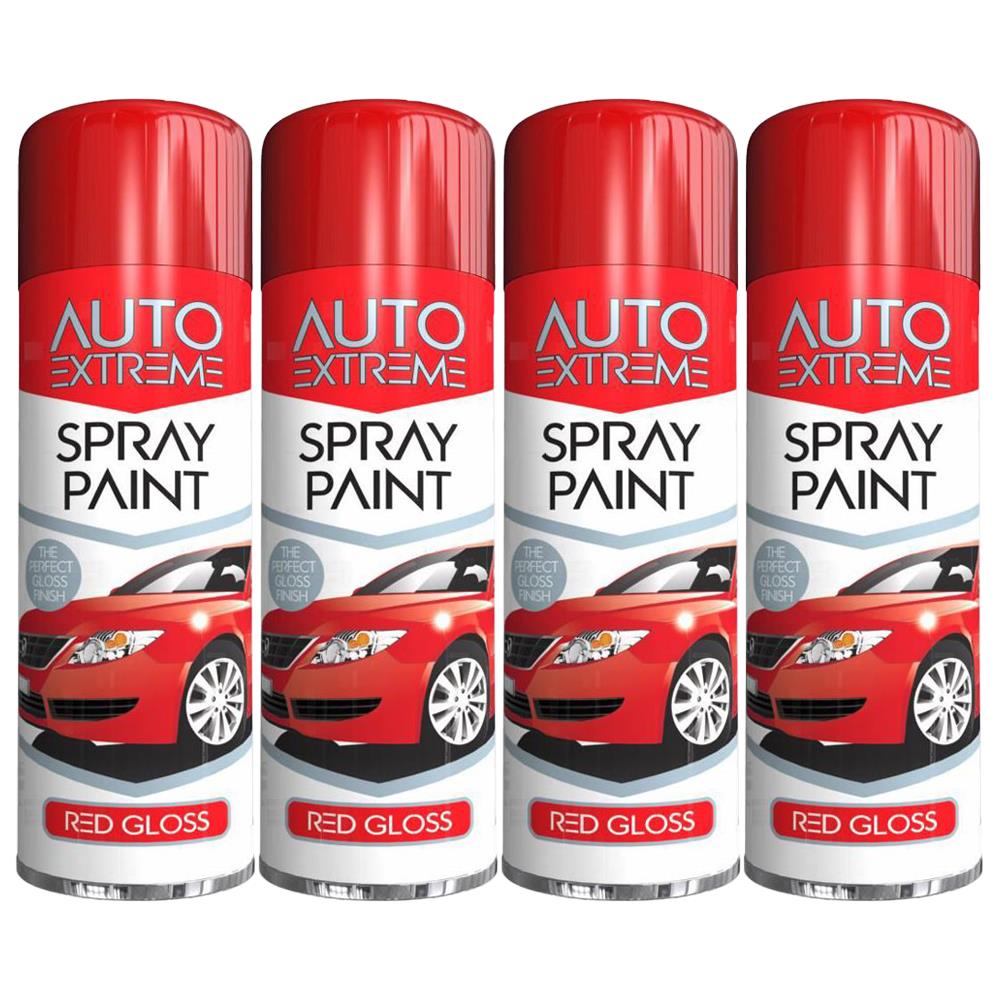 4X Auto Extreme Red Spray Paint 250ml