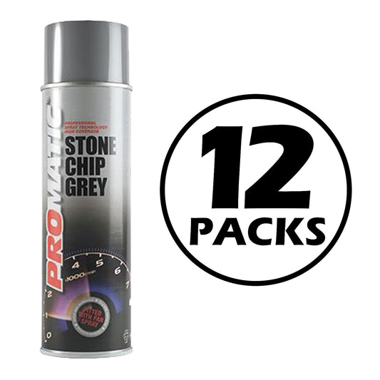 12X Promatic Stonechip Grey Spray Paint 500ml