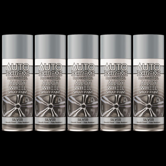 5X Auto Extreme Alloy Wheel Spray Paint Silver 400ml