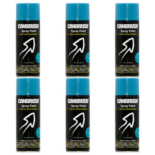 6X Canbrush C21 Blue Spray Paint 400ml