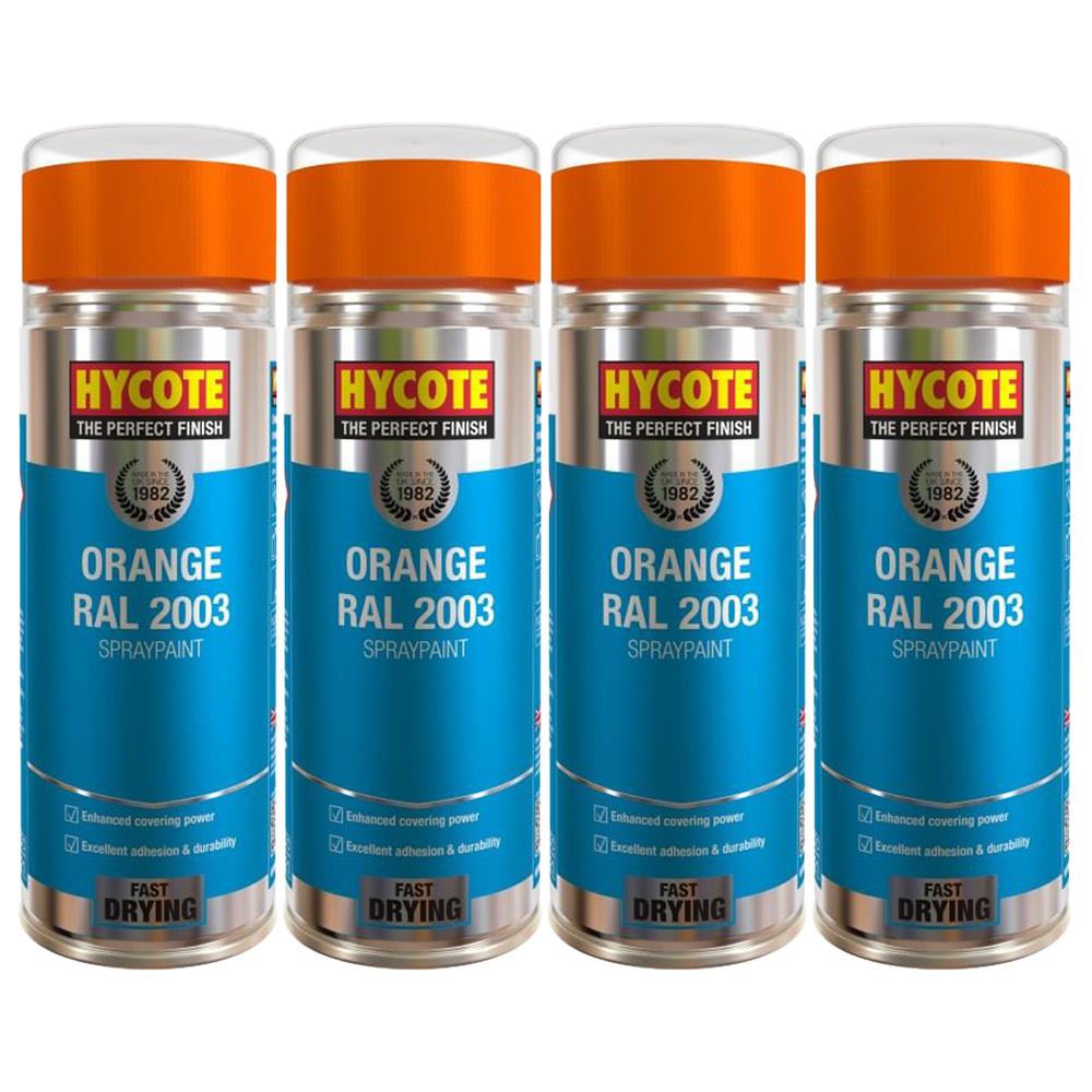 4X Hycote Orange Spray Paint 400ml